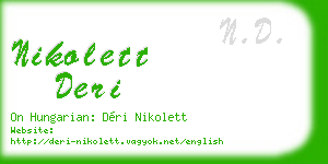 nikolett deri business card