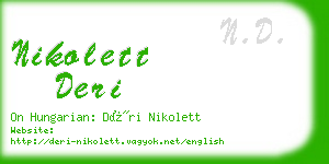 nikolett deri business card